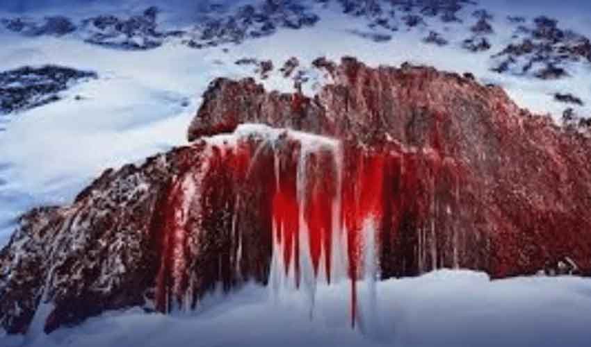 انٹارکٹیکا میں سرخ رنگ کی آبشار، سائنسدانوں نے وجہ بتادی