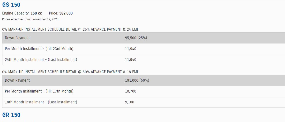 Installment plan