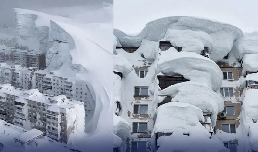 روس کے مشرقی علاقے کمچاتکا میں دس سے بارہ فٹ تک برف پڑنے نظام زندگی منجمند